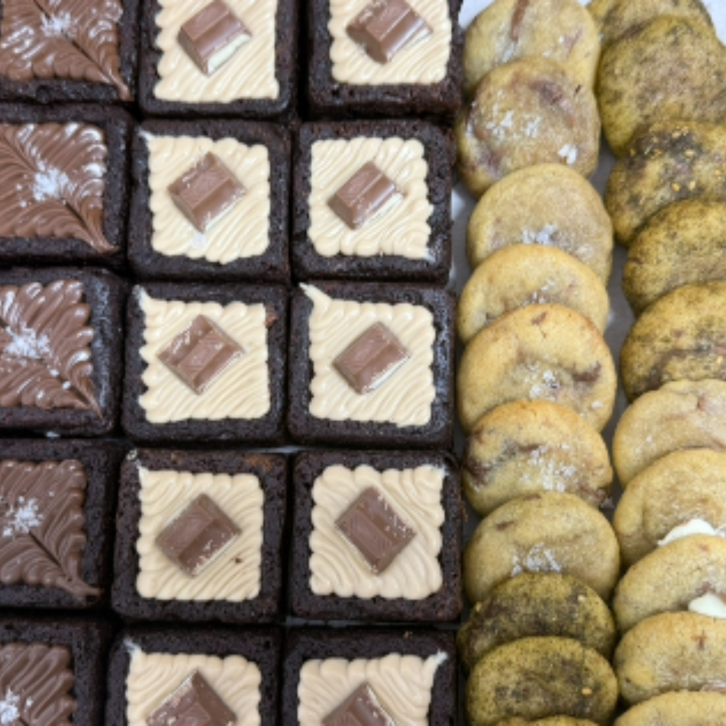 Brownies and mini cookies