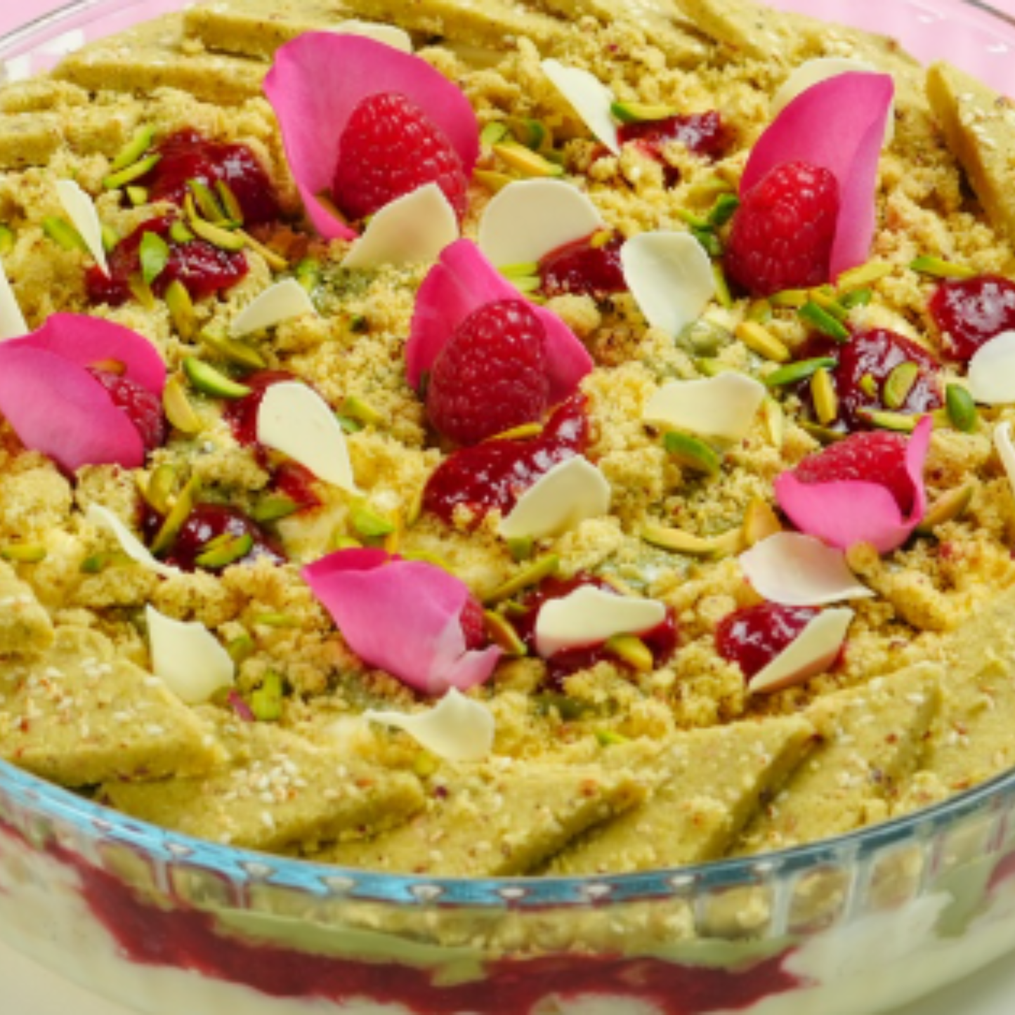 Rose berry trifle