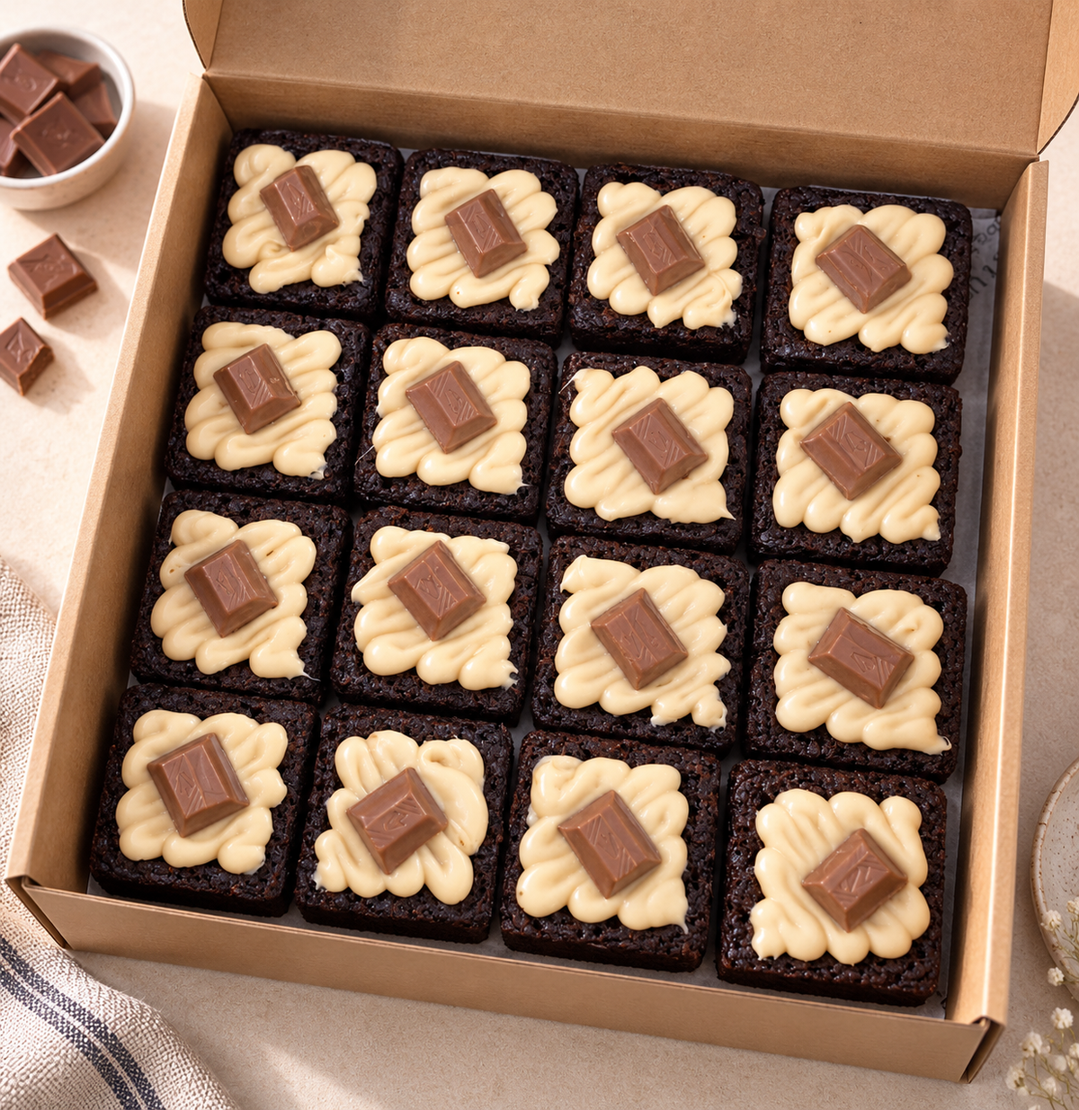 Kinder brownie squares